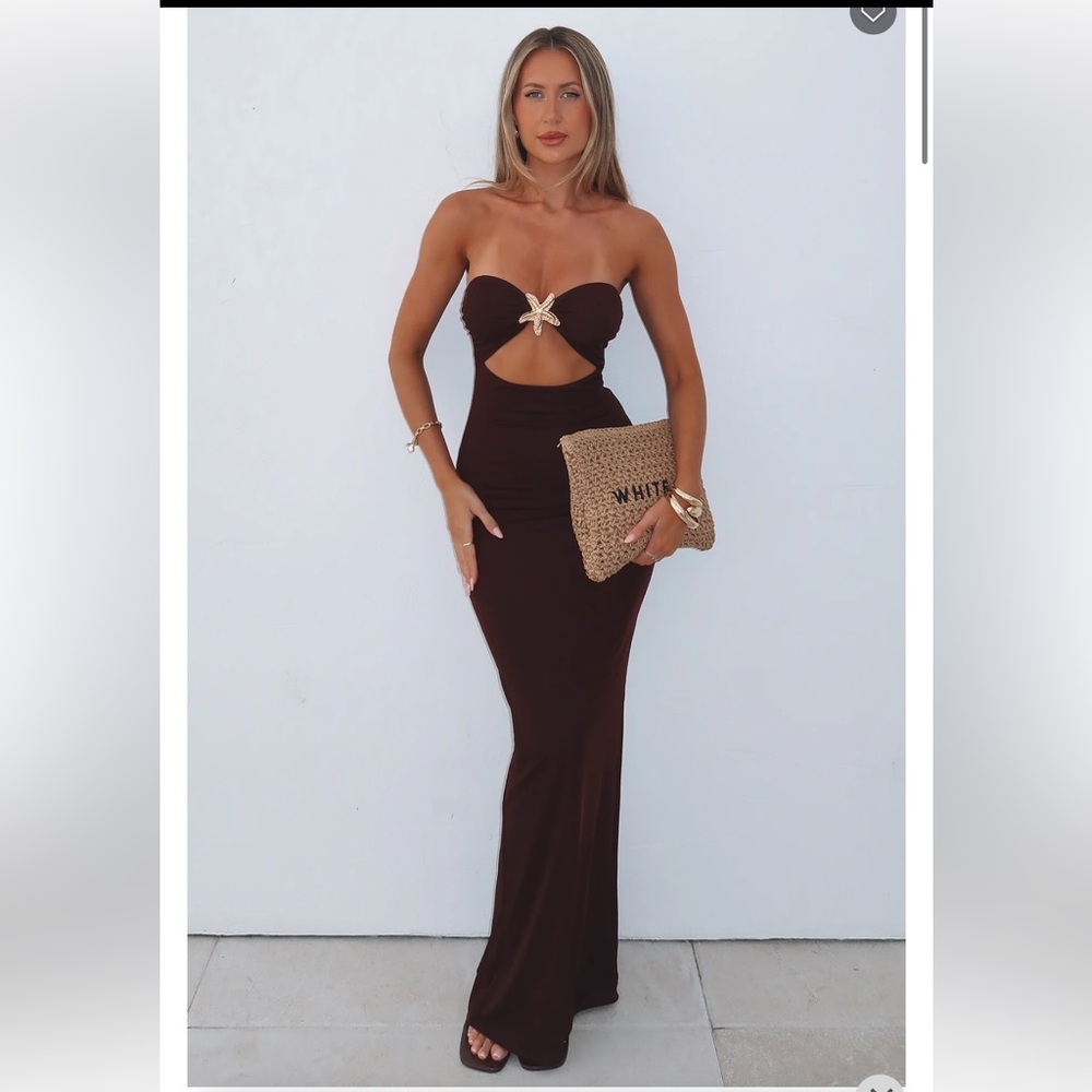 White Fox Boutique Chocolate Strapless Dress